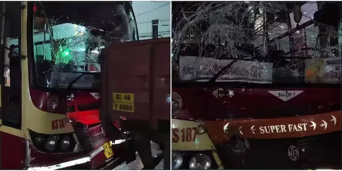 എറണാകുളത്ത് ലോറിയും കെഎസ്ആർടിസി ബസും കൂട്ടിയിടിച്ച് അപകടം; എട്ട് പേർക്ക് പരുക്ക്