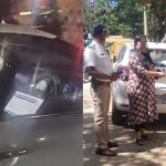 ഡ്രൈവിംഗിനിടെ ലാപ്ടോപ്പിൽ ജോലി ചെയ്തു; ഐടി ജീവനക്കാരിക്ക് പിഴ ചുമത്തി