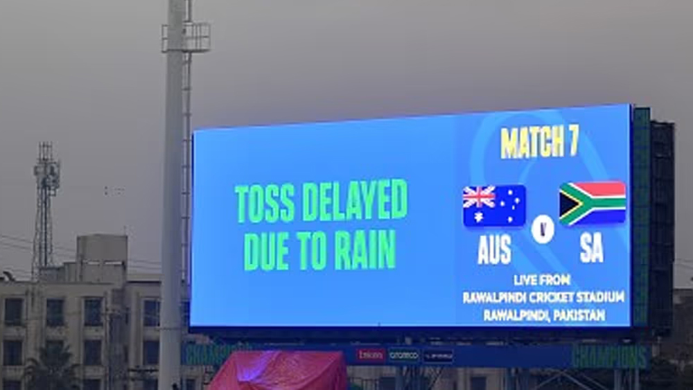 ചാമ്പ്യൻസ് ട്രോഫി; ഓസ്ട്രേലിയ-ദക്ഷിണാഫ്രിക്ക മത്സരം ഉപേക്ഷിച്ചു