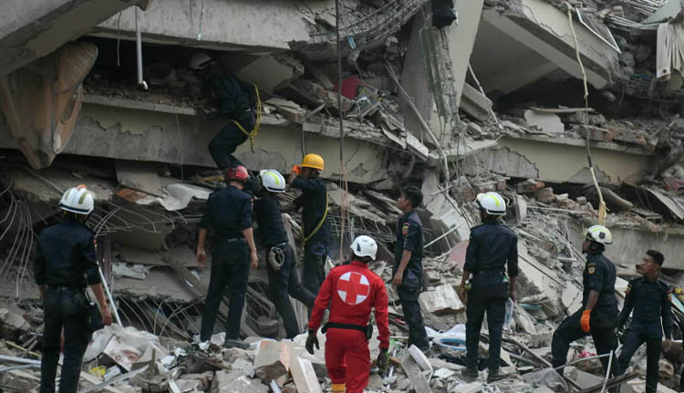 മ്യാൻമര്‍ ഭൂകമ്പം; മരിച്ചവരുടെ എണ്ണം 1644 കടന്നു, കെട്ടിടങ്ങൾക്കുള്ളിൽ കുടുങ്ങി നിരവധിപേർ