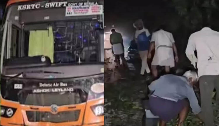 റോഡില്‍ മാങ്ങ പെറുക്കുന്നതിനിടെ ബസ് പാഞ്ഞുകയറി; മൂന്ന് പേര്‍ക്ക് പരുക്ക്, ഒരാളുടെ നില ഗുരുതരം