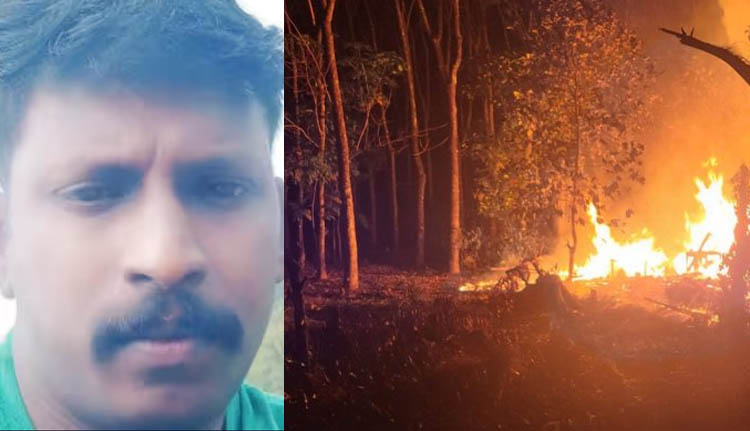 കാട്ടുതീ കെടുത്താന്‍ ശ്രമിക്കുന്നതിനിടെ കൊക്കയിലേക്ക് വീണ് യുവാവിന് ദാരുണാന്ത്യം