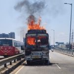 ഓടിക്കൊണ്ടിരുന്ന ലോറിക്ക് തീപ്പിടിച്ചു