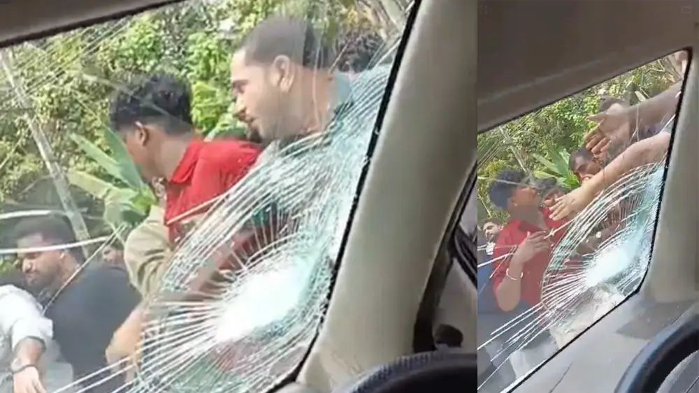 കാറില്‍ സഞ്ചരിച്ച കുടുംബത്തിന് നേരെ ആക്രമണം; അഞ്ച് മാസമായ കുട്ടിക്ക് ഉള്‍പ്പെടെ പരുക്ക്