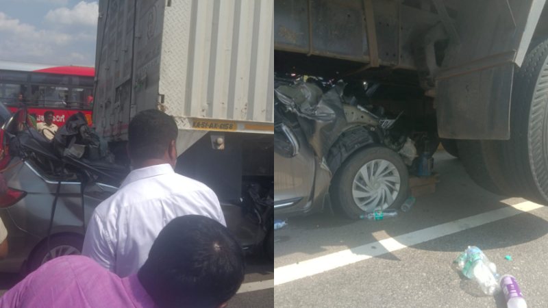 കാർ കണ്ടെയ്നർ ട്രക്കിലിടിച്ച് അപകടം; ഒരു കുടുംബത്തിലെ അഞ്ച് പേർ മരിച്ചു