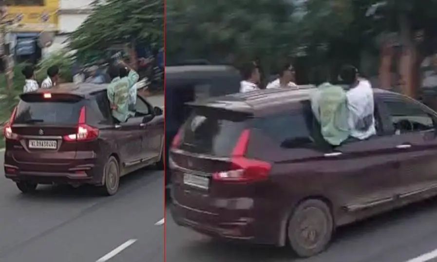 കാറില്‍ അഭ്യാസപ്രകടനം നടത്തിയ സംഭവം; പ്രായപൂര്‍ത്തിയാകാത്തവരടക്കം നാല് പേര്‍ പിടിയില്‍