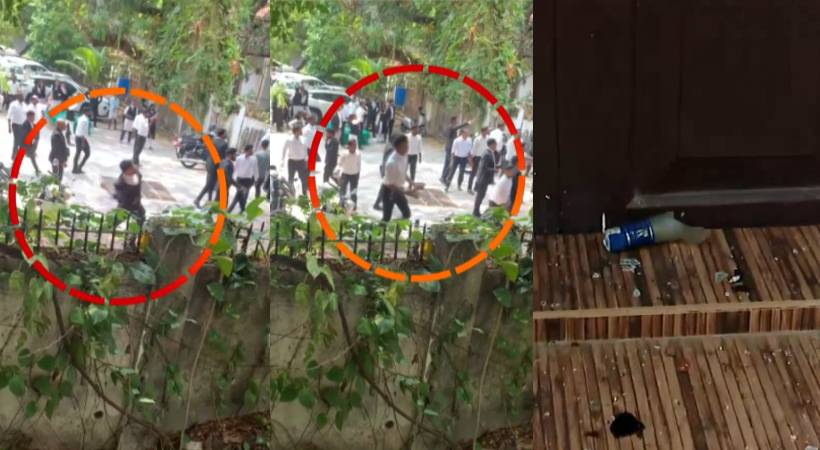 മഹാരാജാസ് കോളേജിലേക്ക് കുപ്പിയേറ്; അഭിഭാഷകർക്കെതിരെ പരാതി