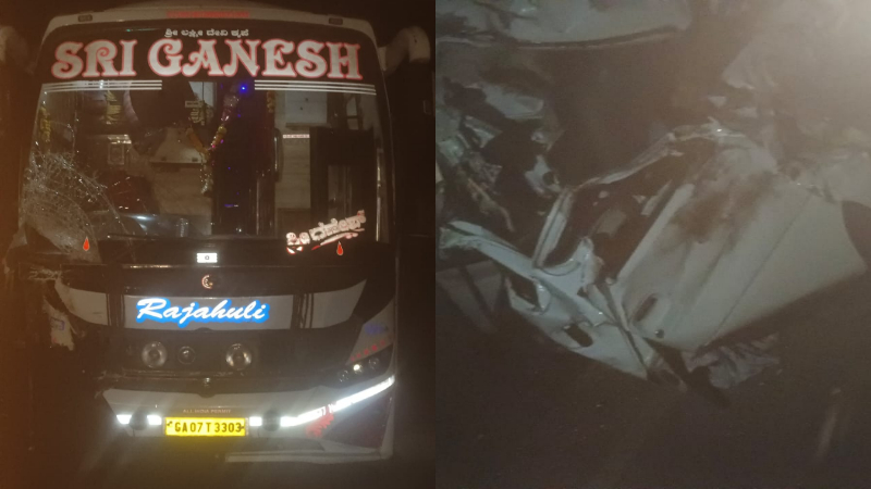 സ്വകാര്യ ബസ് വാനുമായി കൂട്ടിയിടിച്ച് അപകടം; മൂന്ന് പേർ മരിച്ചു