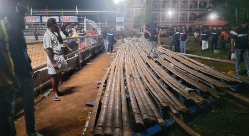 ഫുട്‌ബോള്‍ ടൂര്‍ണമെന്റിന്റെ ഗ്യാലറി തകര്‍ന്നുവീണ് അപകടം; നിരവധി പേർക്ക് പരുക്ക്