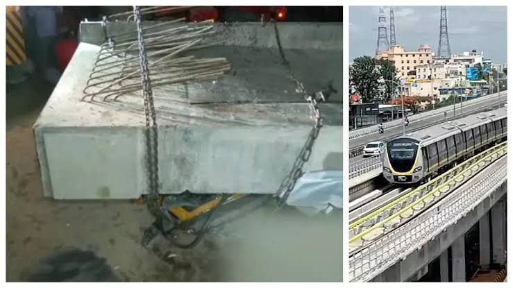 മെട്രോ നിർമാണത്തിനായി കൊണ്ടുപോയ ഗർഡർ ഓട്ടോയ്ക്ക് മുകളിൽ വീണു; ഡ്രൈവർ മരിച്ചു