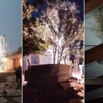 കൊടുങ്കാറ്റിൽ വൈദ്യുതി ലൈനുകൾ പൊട്ടിവീണു തീപ്പിടുത്തം; രണ്ട് പേർക്ക് പൊള്ളലേറ്റു