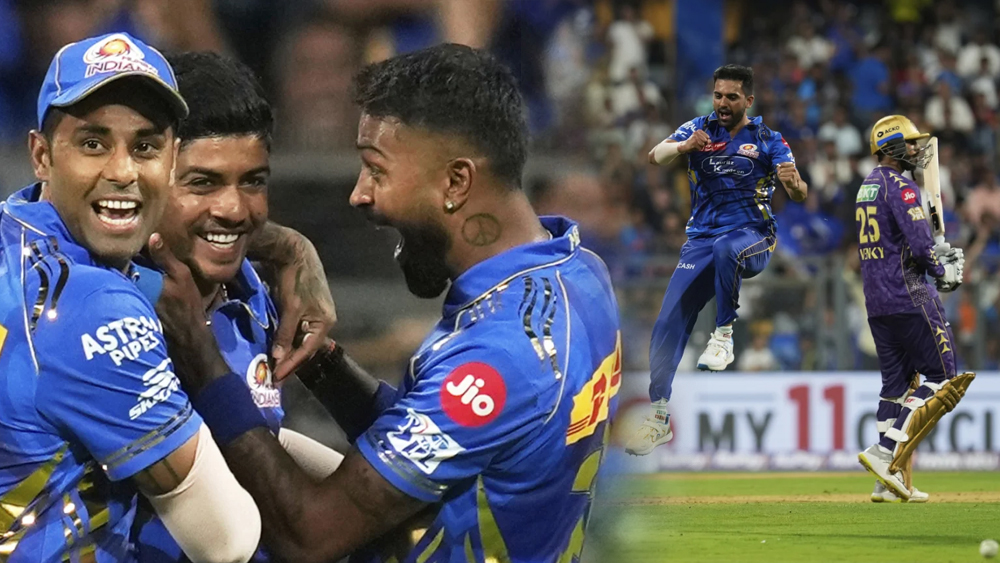 ഐപിഎൽ; മുംബൈ ഇന്ത്യൻസിന് ആദ്യജയം, കൊല്‍ക്കത്തയ്ക്ക് തോൽവി