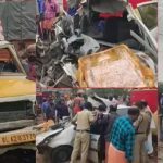 കെഎസ്ആര്ടിസി ബസ്സും കാറും പിക്കപ്പ് വാനും കൂട്ടിയിടിച്ച് അപകടം; യാത്രക്കാരി മരിച്ചു