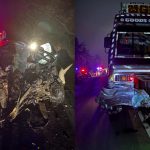 നിയന്ത്രണം വിട്ട കാർ ലോറിയിലിടിച്ച് അപകടം; മൂന്ന് പേർ മരിച്ചു