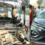 തിരുവനന്തപുരത്ത് 19കാരൻ ഓടിച്ച കാർ ഓട്ടോയിലും ബൈക്കിലും ഇടിച്ചു തീപിടുത്തം; ഒരാൾ വെന്ത് മരിച്ചു