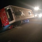 നിയന്ത്രണം വിട്ട ബസ് മറിഞ്ഞ് ഒരാൾ മരിച്ചു; നിരവധി പേർക്ക് പരുക്ക്